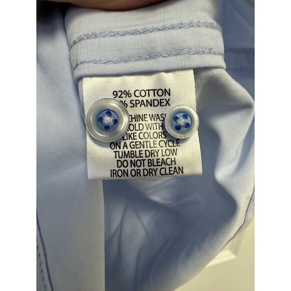 DSTRCT & Row Dress Shirt Mens Large Long Sleeve Ice Blue Collared Stretch Knit - Picture 4 of 5